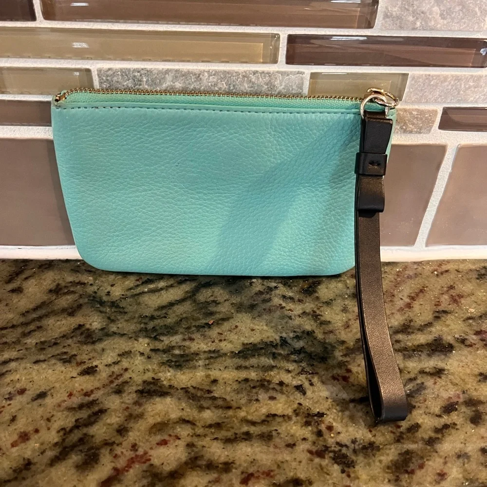 Kate Spade Leroy Sweet Bee Mint Green Leather Wristlet